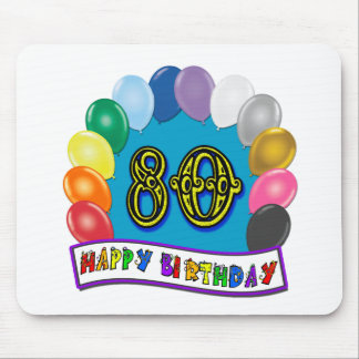 Mousepad Aniversário feliz do 80 com balões