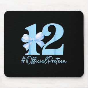 Mousepad Aniversário Garota Azul Coquete Arco 12 Anos