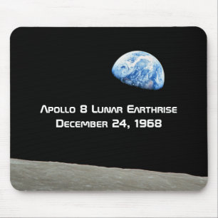 Mousepad Aniversário lunar de Apollo 8 Earthrise 50th