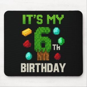 Mousepad Aniversário Nível 6 Pixel Art Crianças Gamer De