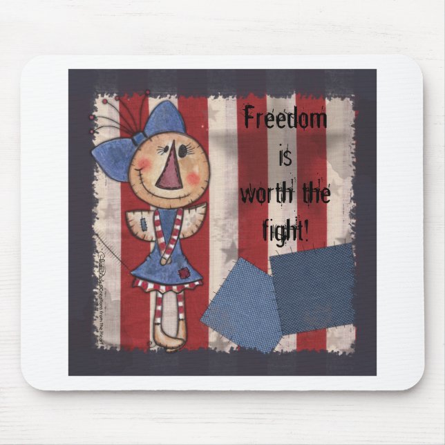 Mousepad Anjo Americano Primitivo - Feliz 4 de julho (Frente)