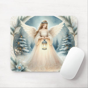 Mousepad Anjo Celestial de Inverno Lanterna da Esperança