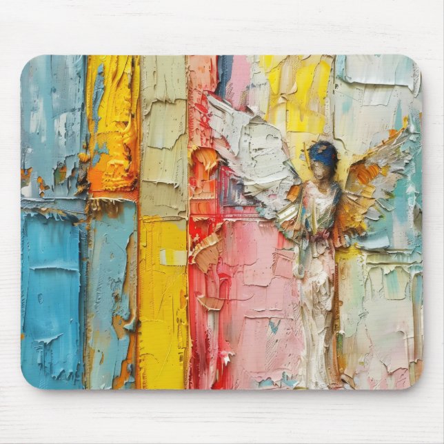 Mousepad Anjo Colorido Abstrato (Frente)