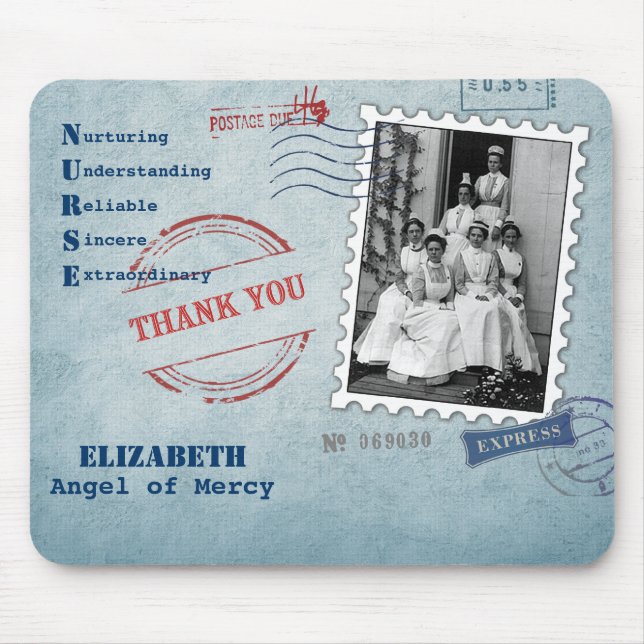 Mousepad Anjo de Compaixão. Nome Personalizado do Enfermeir (Frente)