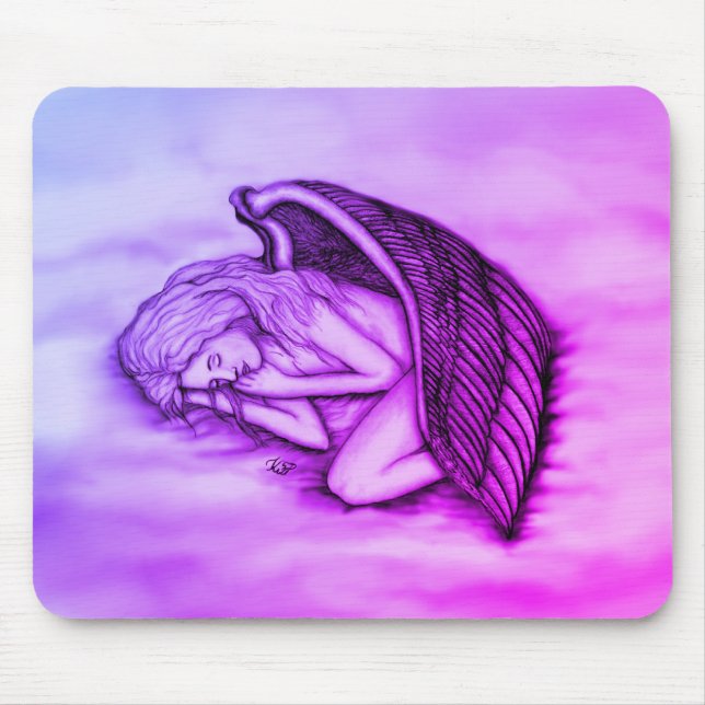 Mousepad Anjo dormindo nas nuvens do céu (Frente)