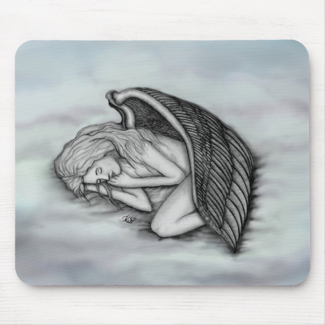 Mousepad Anjo dormindo nas nuvens do céu (Frente)