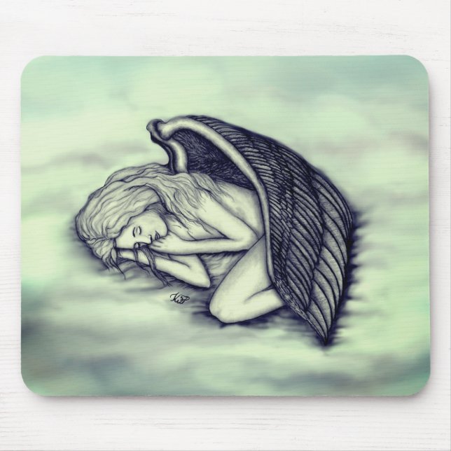Mousepad Anjo dormindo nas nuvens do céu (Frente)