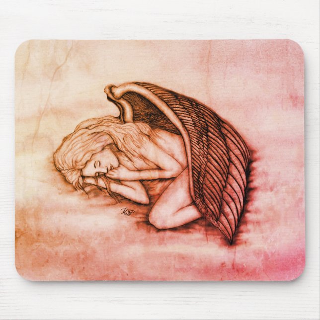 Mousepad Anjo dormindo nas nuvens do céu (Frente)