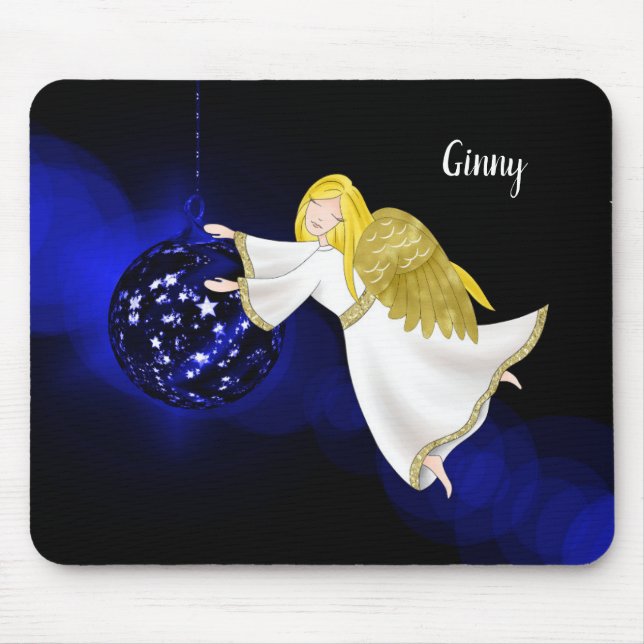 Mousepad Anjo e Azul Decoração para o Natal (Frente)