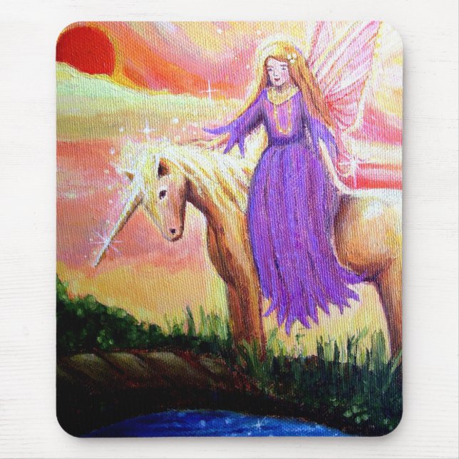 Mousepad Anjo e unicórnio (Frente)