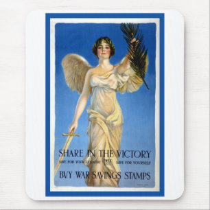 Mousepad Anjo Feminino Patriótico Vintage, Compre Títulos d