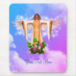 Mousepad Anjo nas nuvens personalizado