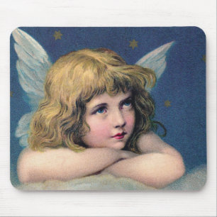 Mousepad Anjo pesado sonhando em uma nuvem no céu
