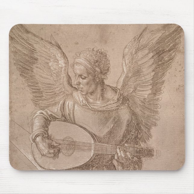 Mousepad Anjo que joga um alaúde, 1491 (Frente)