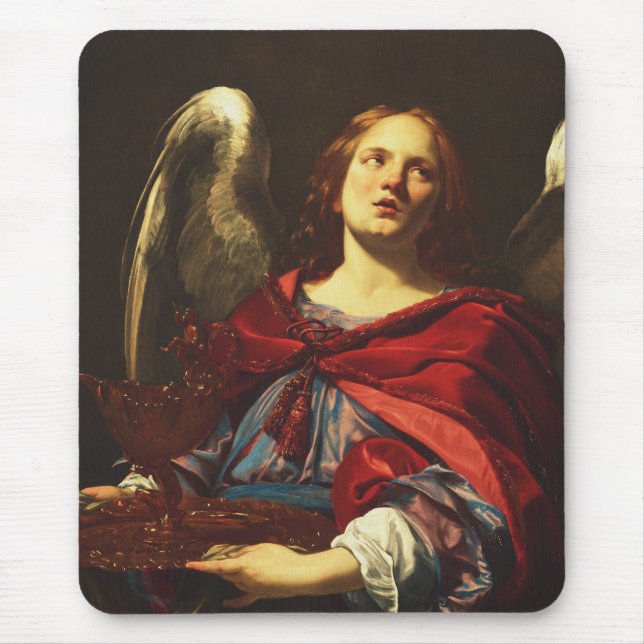 Mousepad Anjo segurando o vaso e a toalha  (Frente)