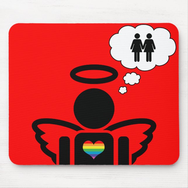 Mousepad anjo, sonhos lésbicos. (Frente)