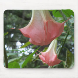 Mousepad Anjos cor-de-rosa trombetam flores