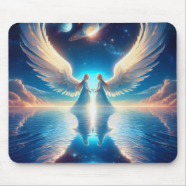 Mousepad Anjos Gêmeos nas Nuvens