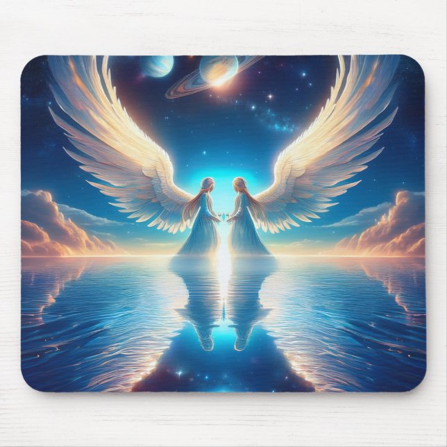 Mousepad Anjos Gêmeos nas Nuvens (Frente)