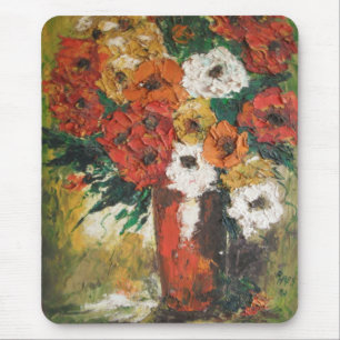 Mousepad Ann Hayes Pintando Flores Vermelhas Mistu