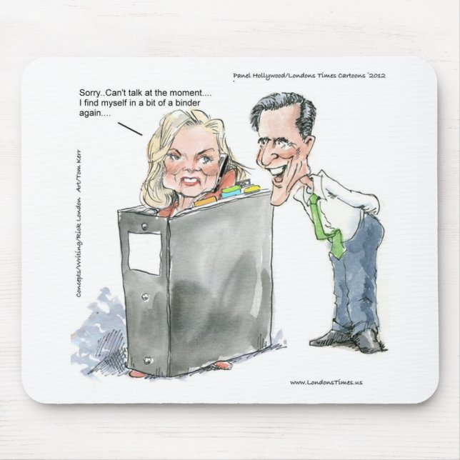 Mousepad Ann Romney Em Um Binder Engraçado Oferece Camiseta (Frente)