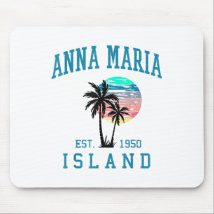 Mousepad Anna Maria Island Florida Vintage Beach Palm Trees