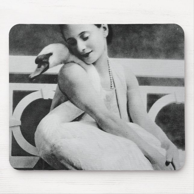 Mousepad Anna Pavlova com sua cisne Jack do animal de (Frente)