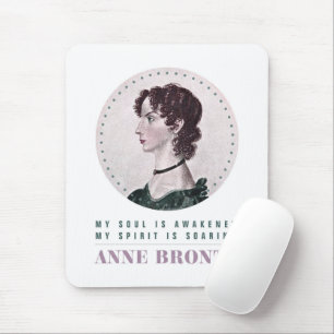 Mousepad Anne Bronte, Retrato e Citação Minha Alma está des