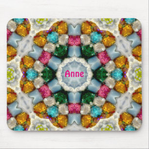 Mousepad ANNE ~ Colorful Gems Patterno ~ Personalizado