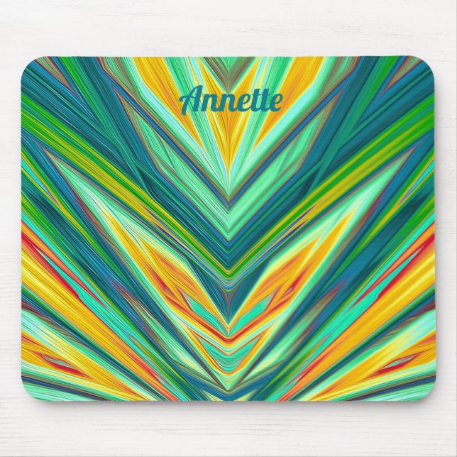 Mousepad ANNETTE ~ Padrão Fratural Cor - de - laranja amare (Frente)