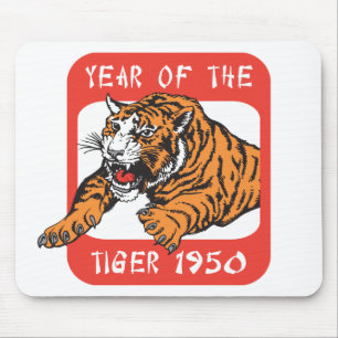 Mousepad Ano chinês do presente 1950 do tigre