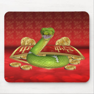 Mousepad Ano chinês do tapete do rato do cobra, esteira do