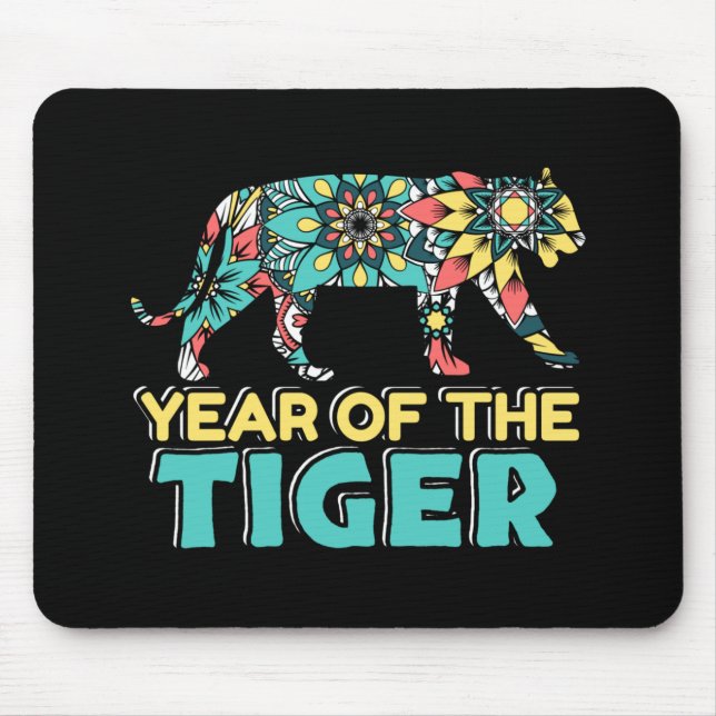 Mousepad Ano Chinês do Tigre - Mandala (Frente)