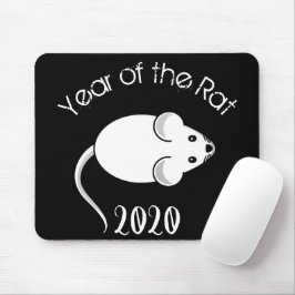 Mousepad Ano do mouse Rat 2020 com texto