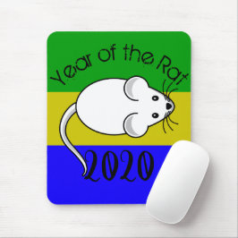 Mousepad Ano do mouse Rat 2020 com texto