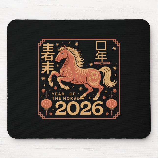 Mousepad Ano Novo Chinês 2026 Ano Do Horse 2026 Lunar (Frente)