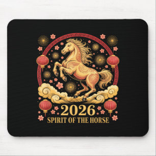 Mousepad Ano Novo Chinês 2026 Espírito Do Cavalo Dama Sorte