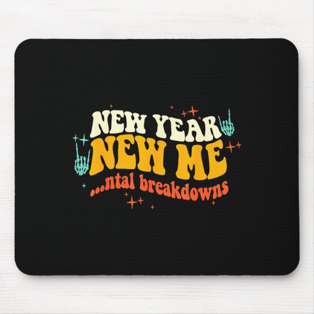 Mousepad Ano Novo Eu Nova... quebra mental Funny Ano Novo  (Frente)
