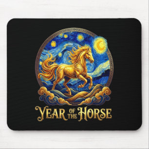 Mousepad Ano novo lunar o ano do cavalo zodíaco chinês fogo
