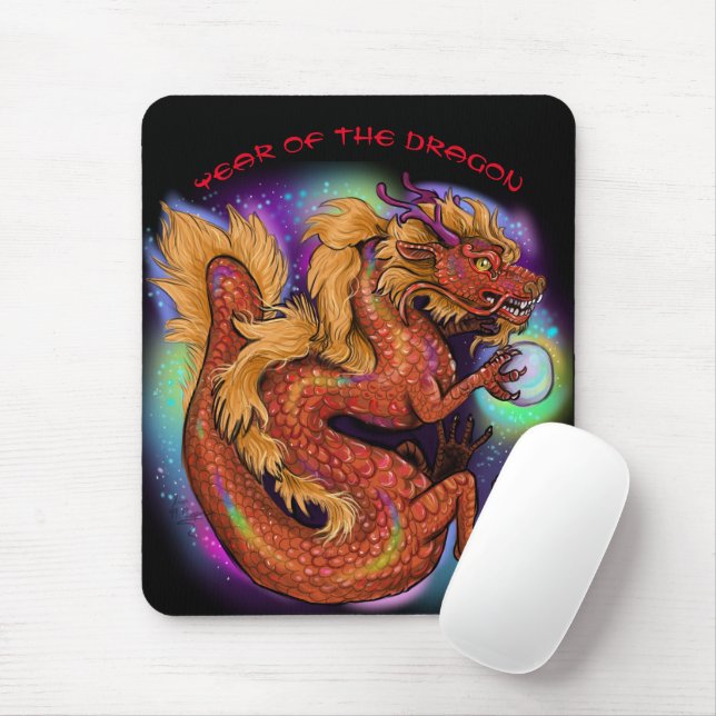 Mousepad Ano Zodíaco Chinês do Dragão 2024 (Com mouse)