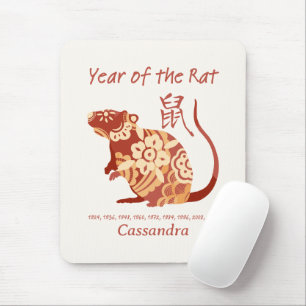 Mousepad Ano Zodíaco Chinês Do Rato Animal Sinal