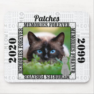 Mousepad Anos e Nome Cat Pet Memorial