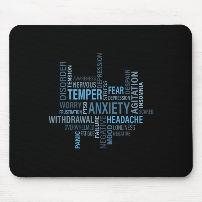 Mousepad Ansiedade de Conscientização sobre Saúde Transtorn (Frente)