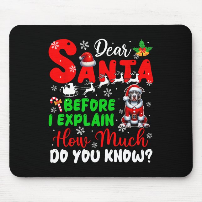 Mousepad Antes De Explicar O Quanto Você Sabe Xmas Pit Bull (Frente)