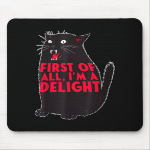 Mousepad Antes de Mais Nada Sou um Delicioso Gato Preto Rug