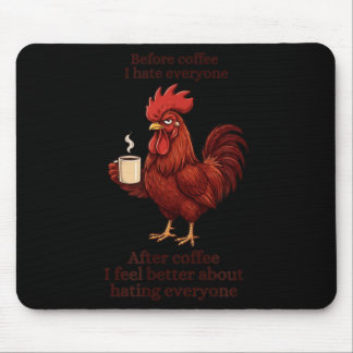 Mousepad Antes do Café Depois do Café Humor Divertido Mascu
