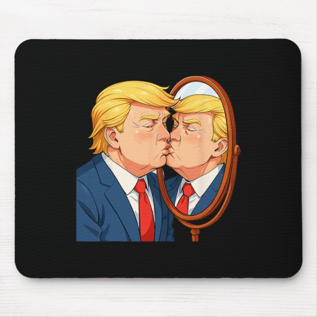 Mousepad Anti-donald Trump Kissing Mirror - Narcissism Sati (Frente)