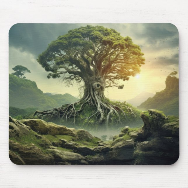 Mousepad Antiga Árvore da Vida Pacífica Natureza Fantasia M (Frente)
