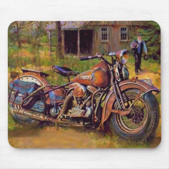 Mousepad Antiga Bela Arte De Moto Rusty (Frente)