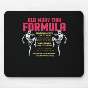 Mousepad Antiga Fórmula de Muay Thai Kickboxing Boxeador Ta